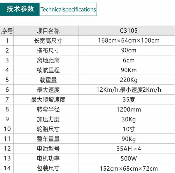 电动宁夏尘推车C3105